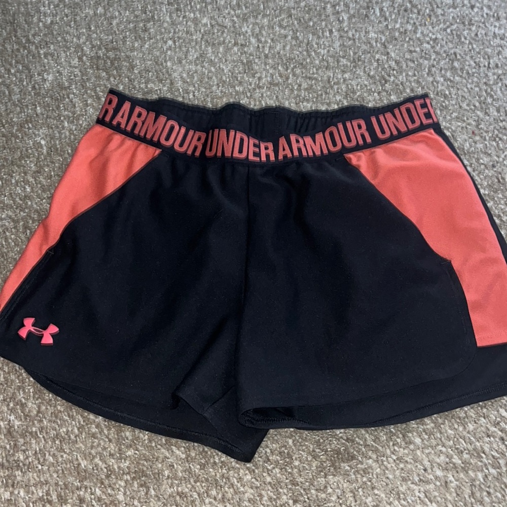 Black and coral shorts athletic